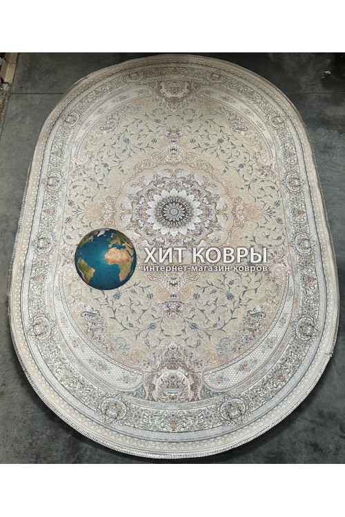 Иранский ковер Shahname 1200 414 Бежевый овал